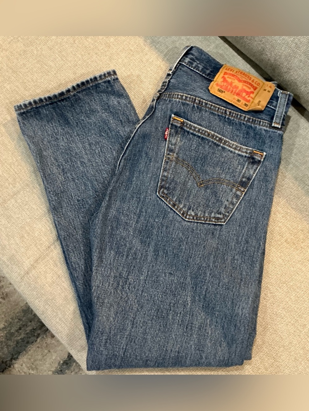 Levi Strauss 501 Jeans Men ’s 30x30 Blue Denim. Rare, Like New Levis